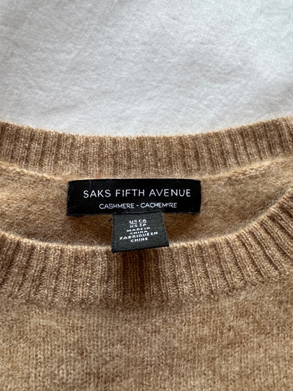 Saks Fifth Avenue Camel Crewneck Sweater - Picture 2 of 3